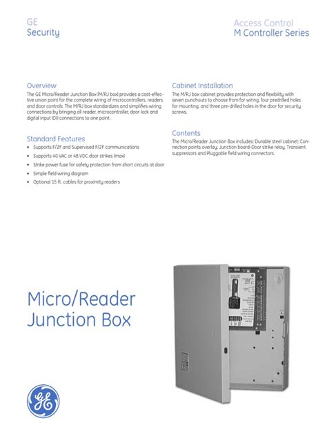 micro reader junction box ge|GE Access Control M Controller Series .